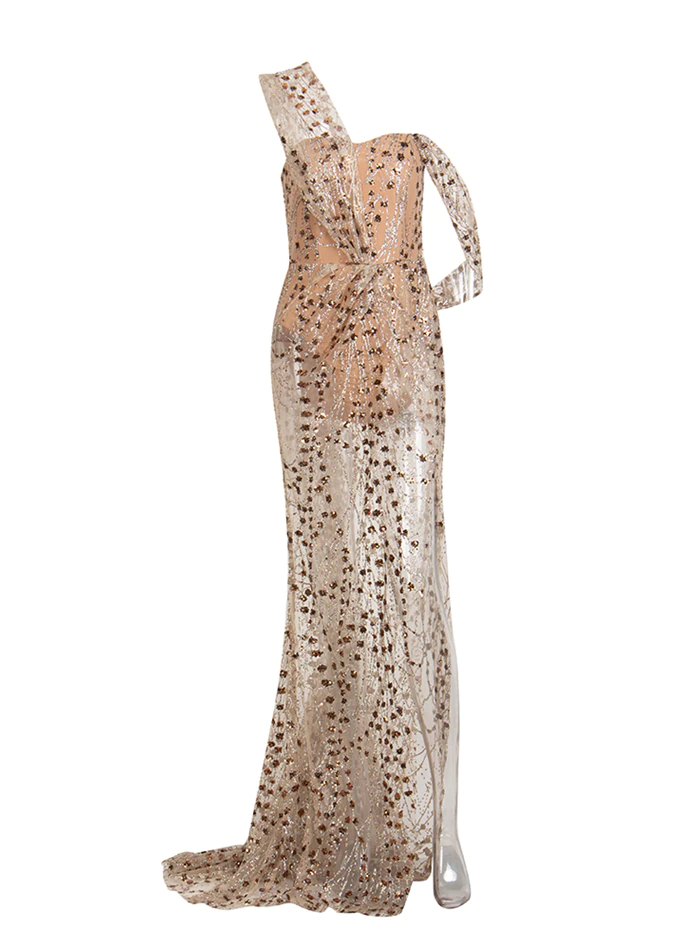 Jessika Power Gown - Gold